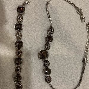 Brighton necklace and bracelet - gray